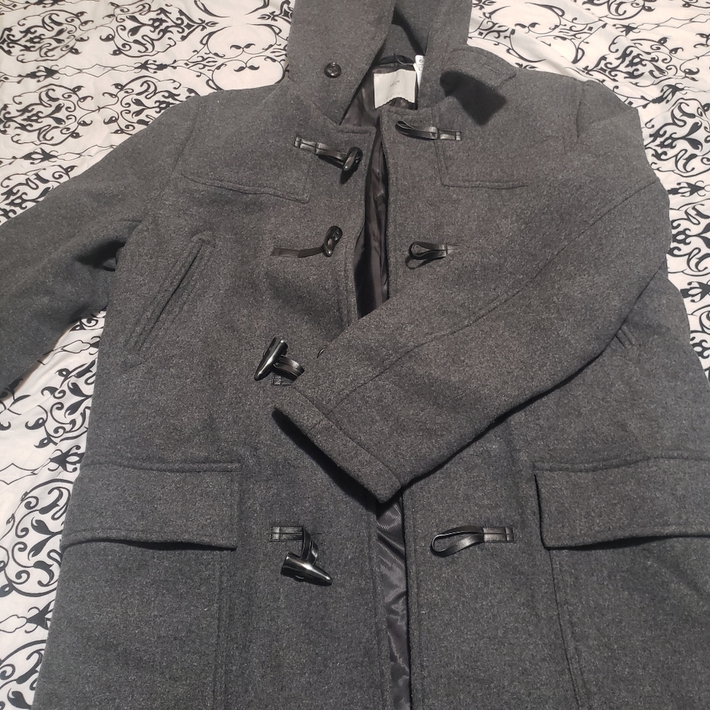 Hooded wool coat